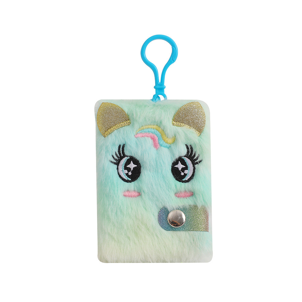 Wholesale Mini Unicorn Cartoon Plush Snap Notebook